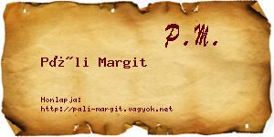 Páli Margit névjegykártya